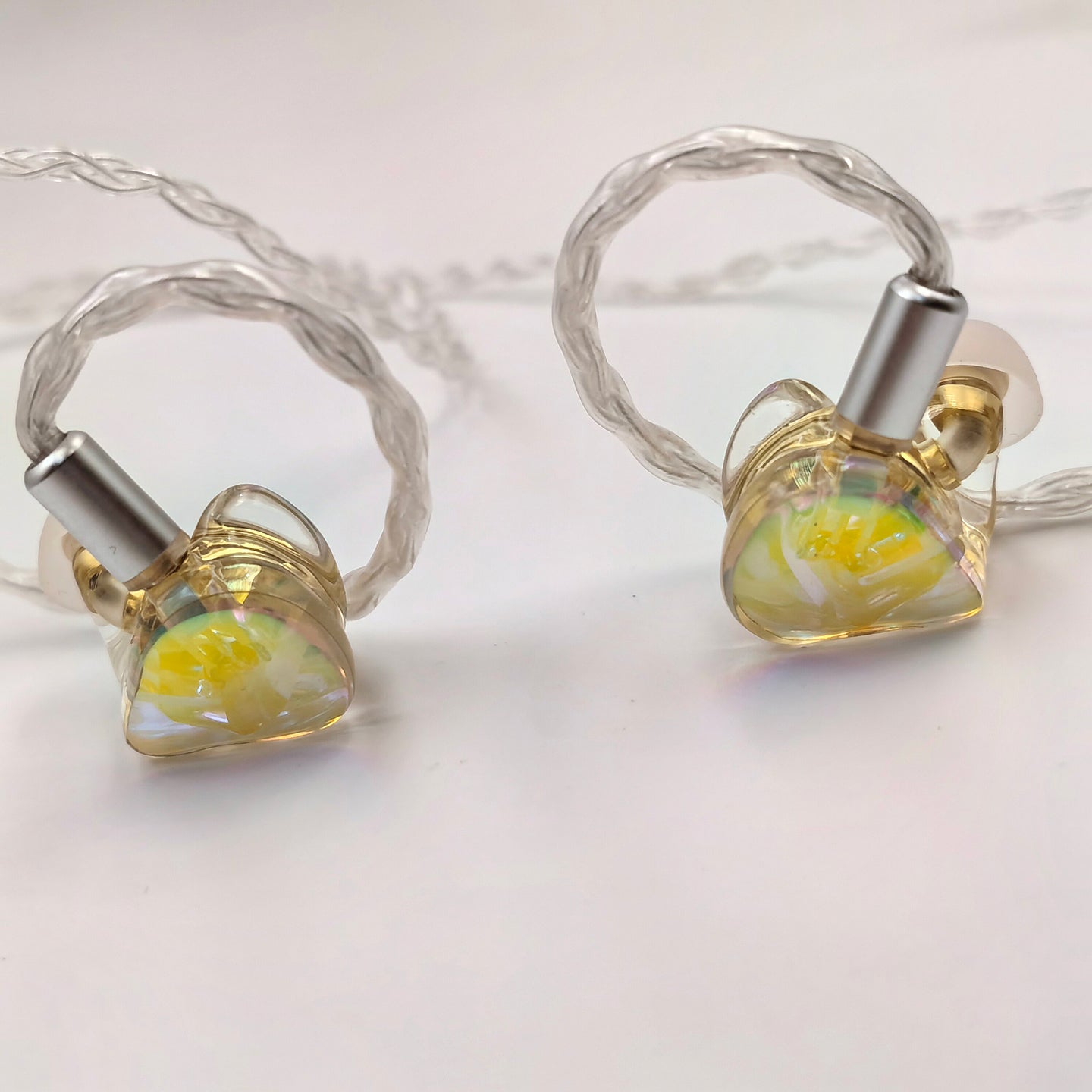 Iridescent Resin Wired In Ear Headphones,  Optional Mic & Type-C Plug for Daily Music Calls
