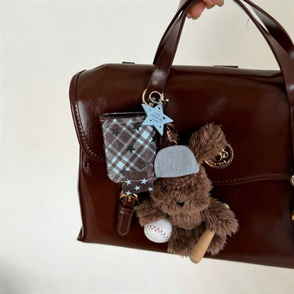 Plaid / Leopard Star Leather AirPods Case