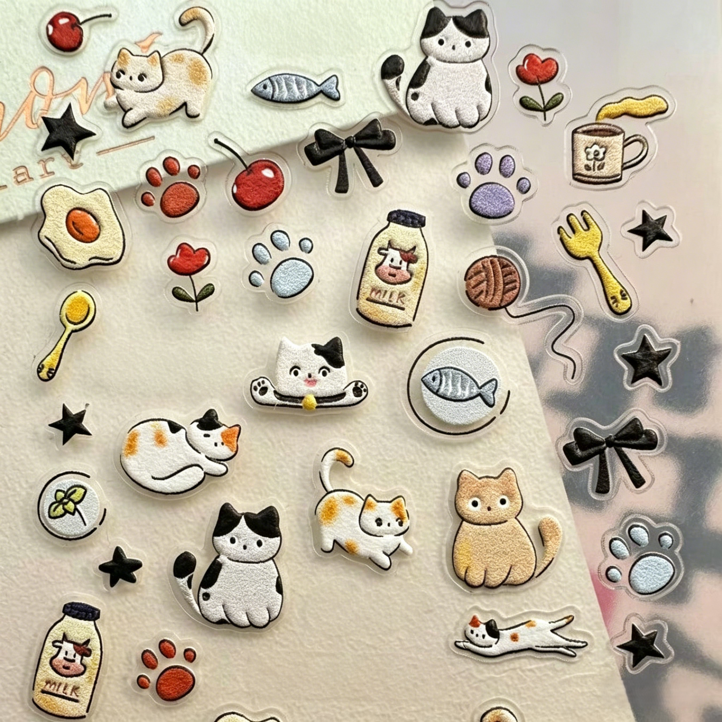 귀여운 고양이 & 강아지 스티커, 아이패드, 폰 케이스, 노트북 & 다이어리 꾸미기용 인스 스타일 데칼