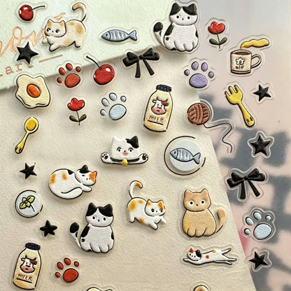 귀여운 고양이 & 강아지 스티커, 아이패드, 폰 케이스, 노트북 & 다이어리 꾸미기용 인스 스타일 데칼