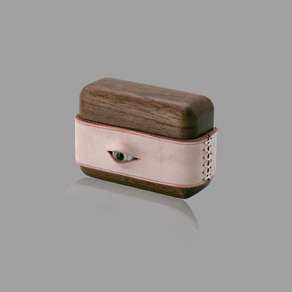Wood & Leather AirPods Case with Handmade Eye Detail