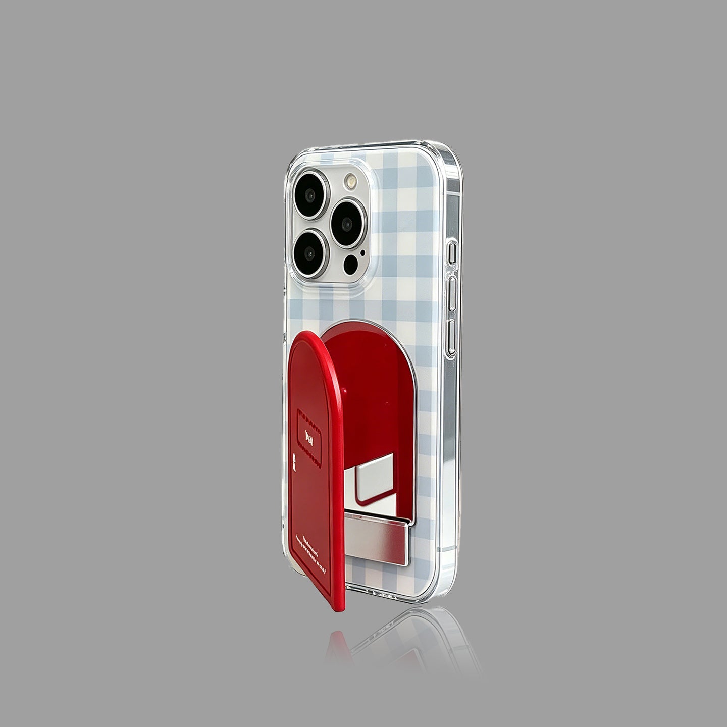 スタンド＆チェーン付きマジックドアミラーiPhoneケース