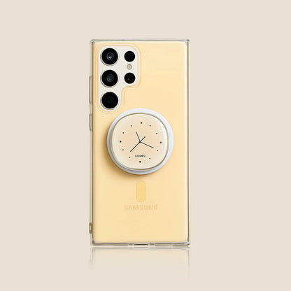 Cream Yellow Magnetic Clock Stand Case for Samsung S Series 我的商店