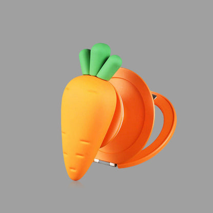 3Dにんじん MagSafeスマホスタンド、多角度リングホルダー、内蔵メイクアップミラー付き