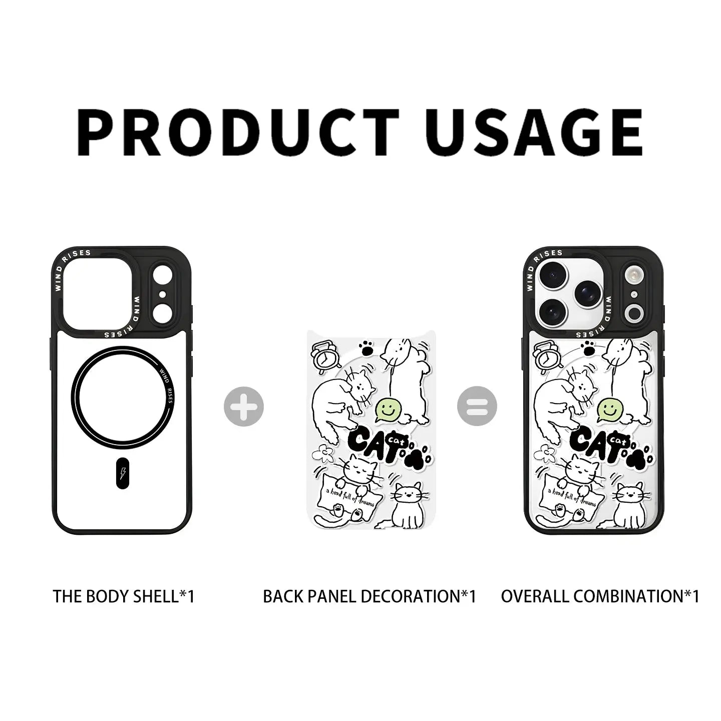 Hand-Drawn Line Style Cat and Dog Pattern Series SEACASE