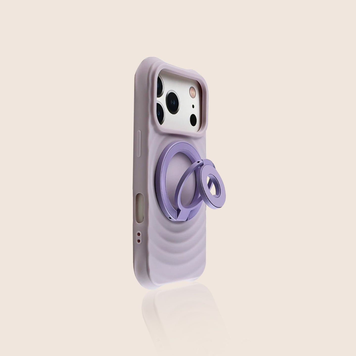 ウェーブテクスチャー マグネットリングホルダー付き iPhoneケース