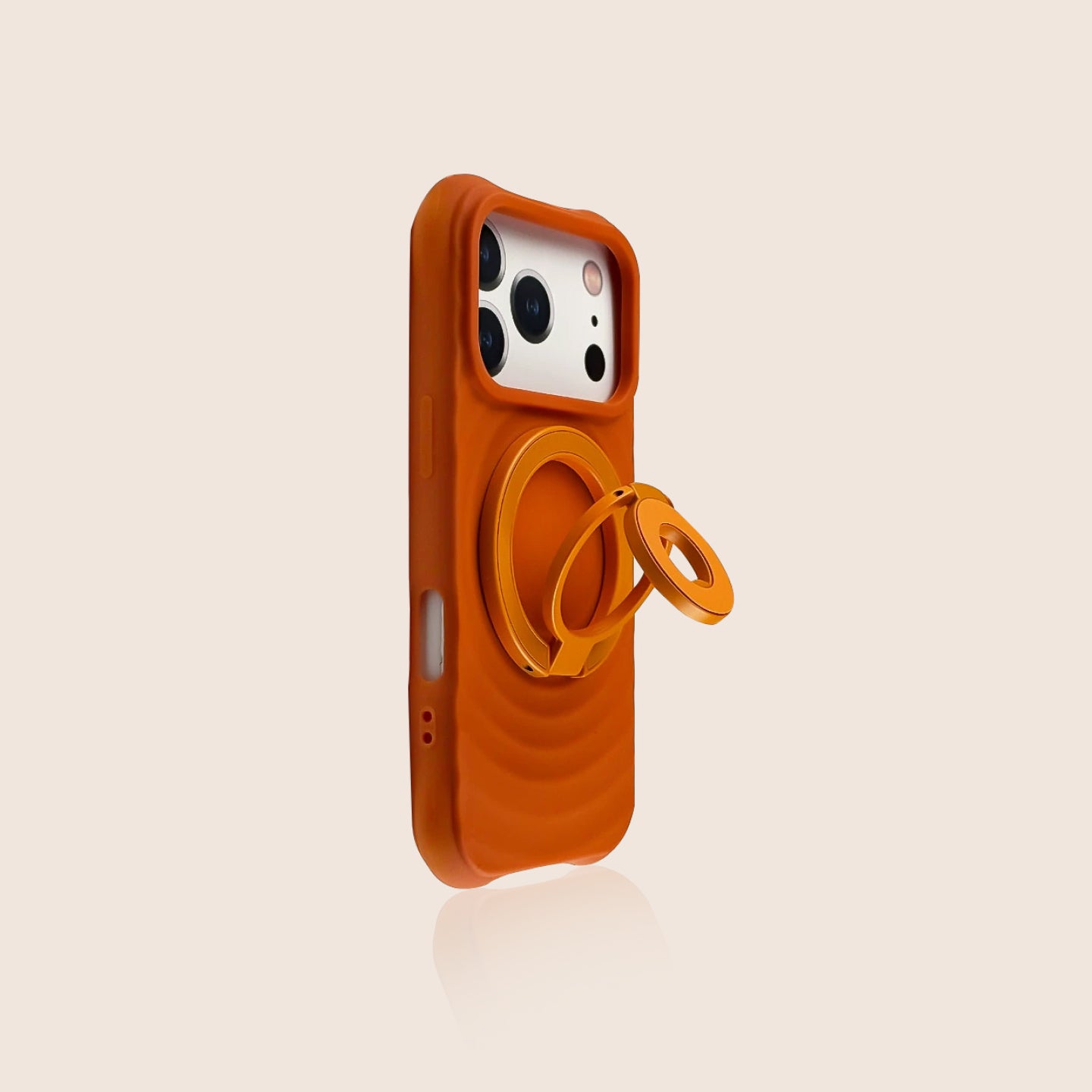 ウェーブテクスチャー マグネットリングホルダー付き iPhoneケース