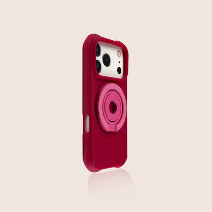 ウェーブテクスチャー マグネットリングホルダー付き iPhoneケース