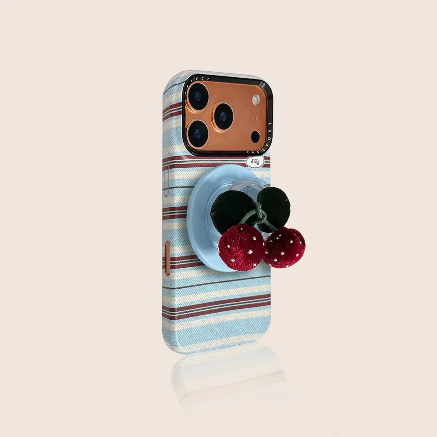 Three-Color Stripe iPhone Case, Optional Velvet Magnetic Stand SEACASE