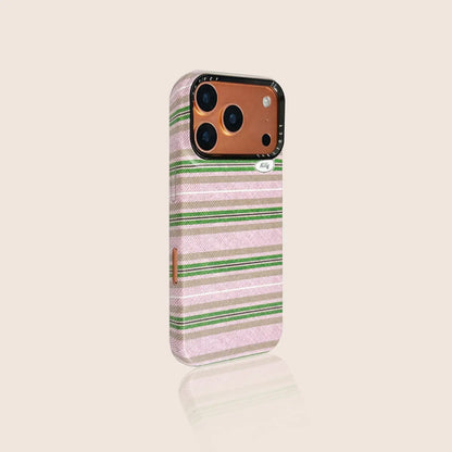 Three-Color Stripe iPhone Case, Optional Velvet Magnetic Stand SEACASE