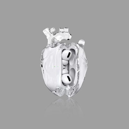 3D Heart Clear Silicone AirPods Case