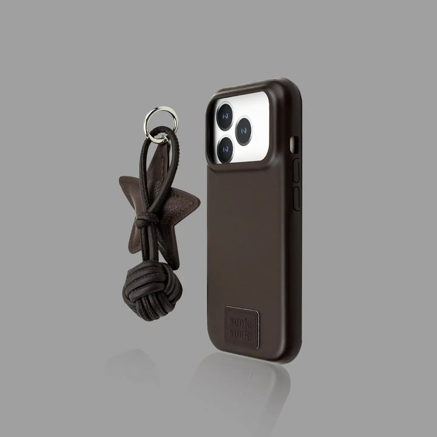 Solid Color Leather iPhone Case with Star Wrist Strap Option SEACASE