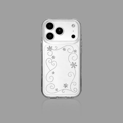 シルバーパターンIMDクリアiPhoneケース