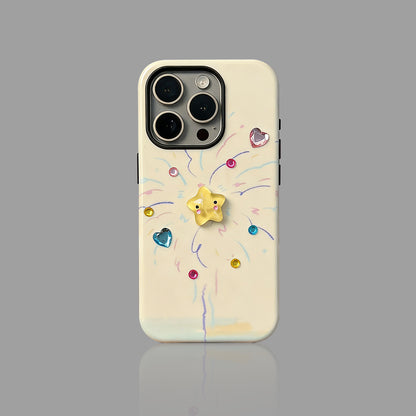 ベージュ花火星iPhoneケース