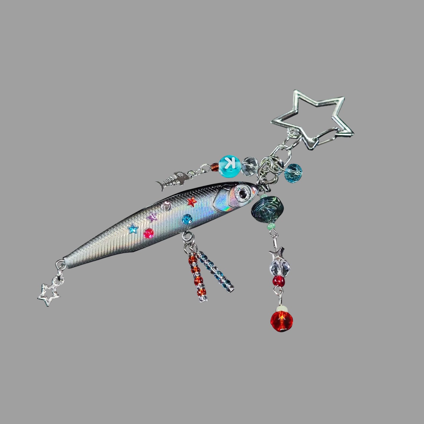 ヴィンテージ塩漬け魚キーホルダー、レトロ魚チャームバッグペンダント、Y2Kアクセサリー
