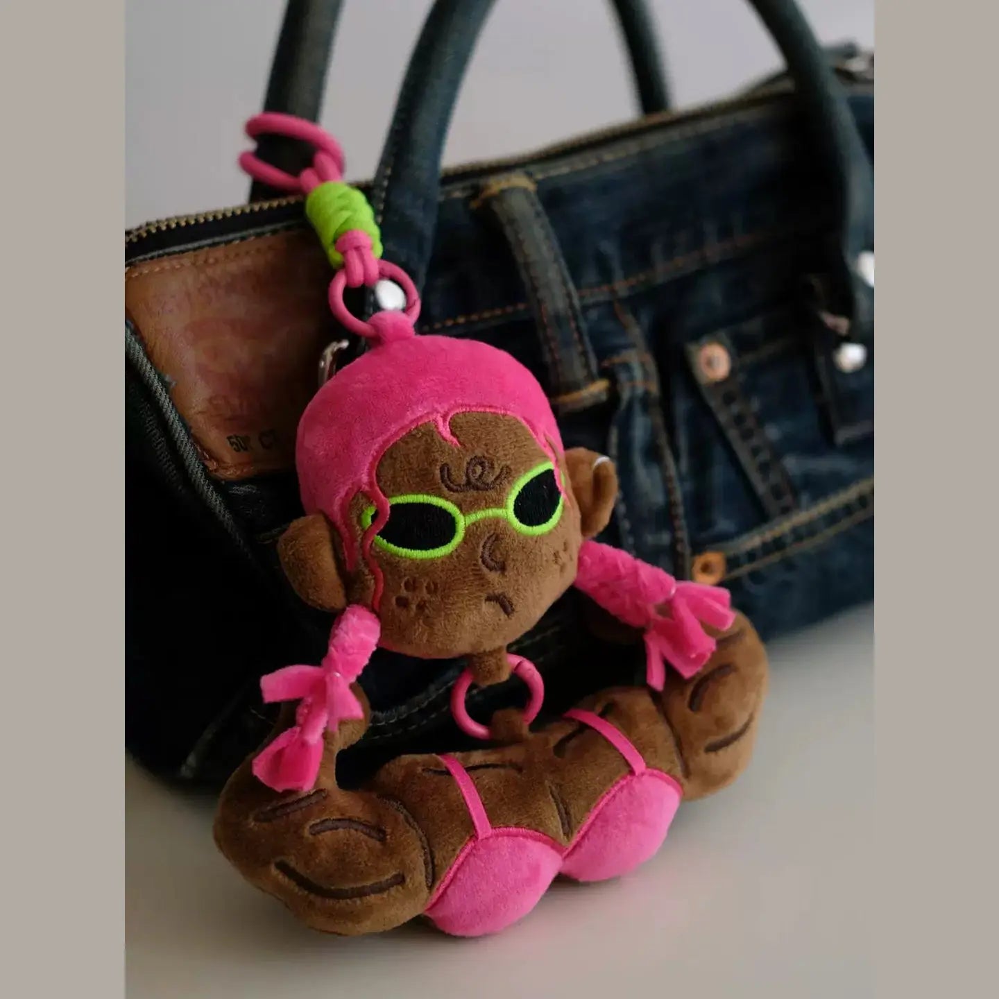 Muscle Fitness Girl Plush Keychain, Funny Bag Charm, Bestie Gift SEACASE