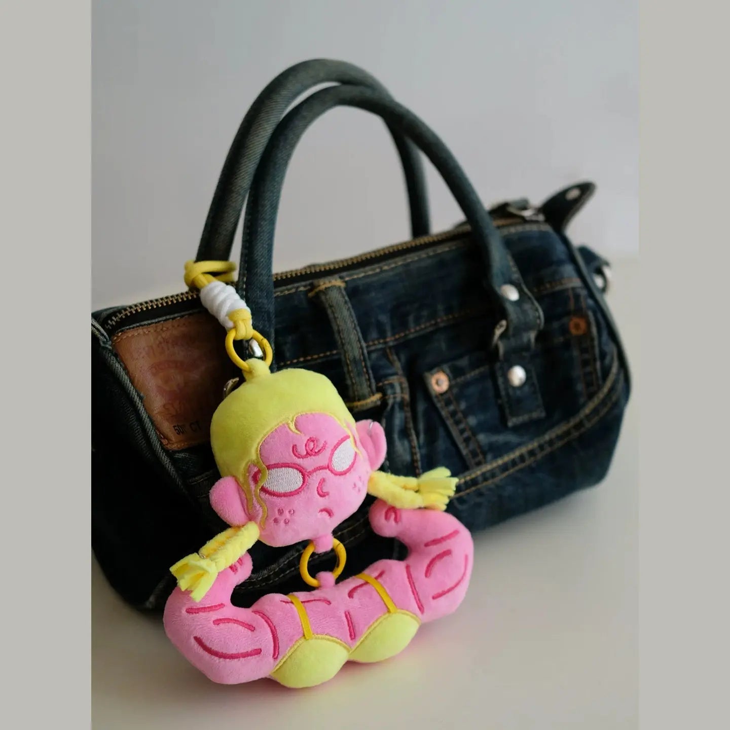 Muscle Fitness Girl Plush Keychain, Funny Bag Charm, Bestie Gift SEACASE