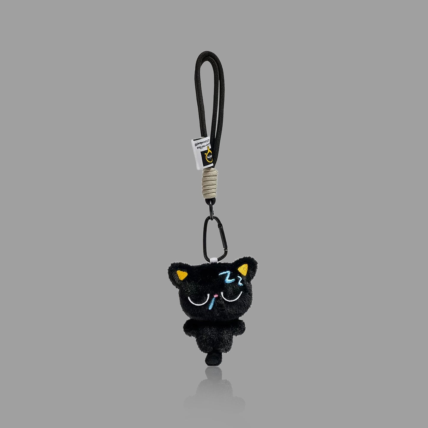 かわいい黒猫のぬいぐるみキーホルダー、やわらかバッグチャーム/カーペンダント