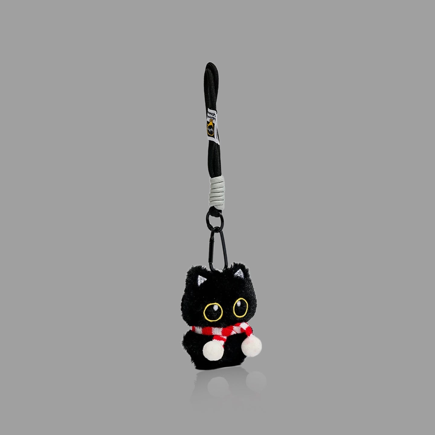 かわいい黒猫のぬいぐるみキーホルダー、やわらかバッグチャーム/カーペンダント