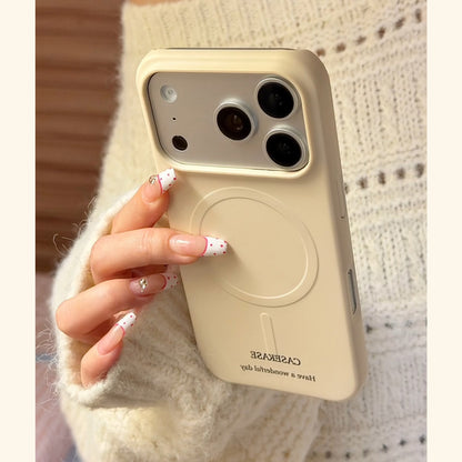 ドーパミン配色のコントラストカラーMagSafe iPhoneケース（ハート型マグネットスタンド付き）