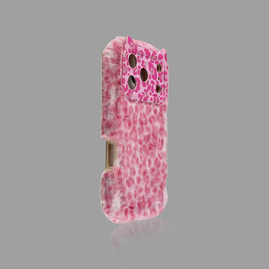 Fuzzy Fall-Winter Leopard Print iPhone Case