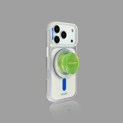 虹色に輝くマカロン iPhone ケース - MagSafe 対応
