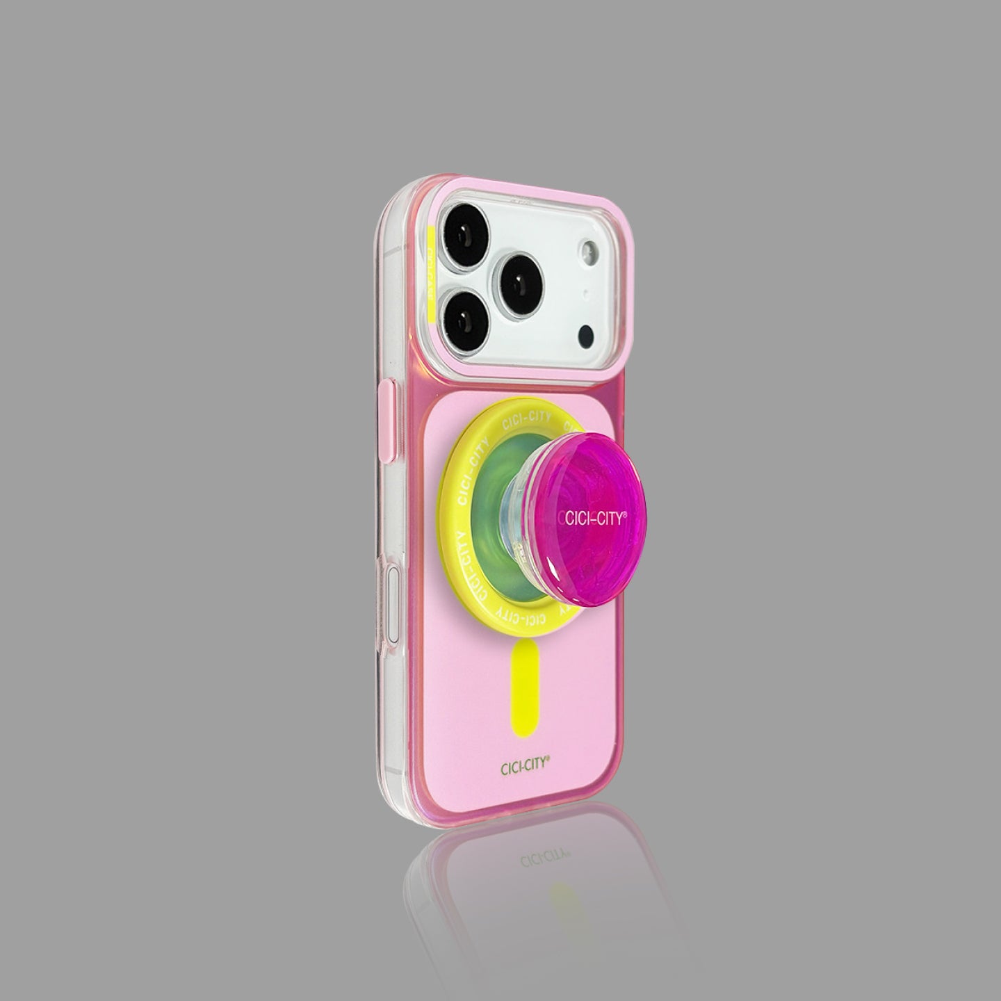 虹色に輝くマカロン iPhone ケース - MagSafe 対応
