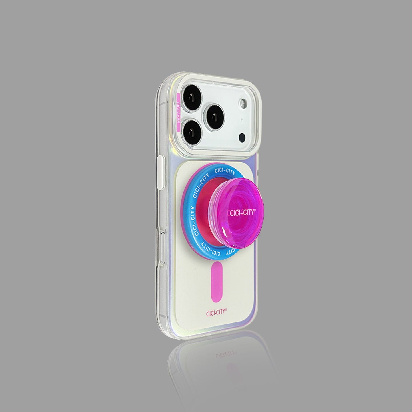 虹色に輝くマカロン iPhone ケース - MagSafe 対応