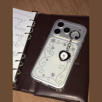 シルバーパターンIMDクリアiPhoneケース