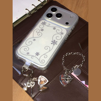 シルバーパターンIMDクリアiPhoneケース