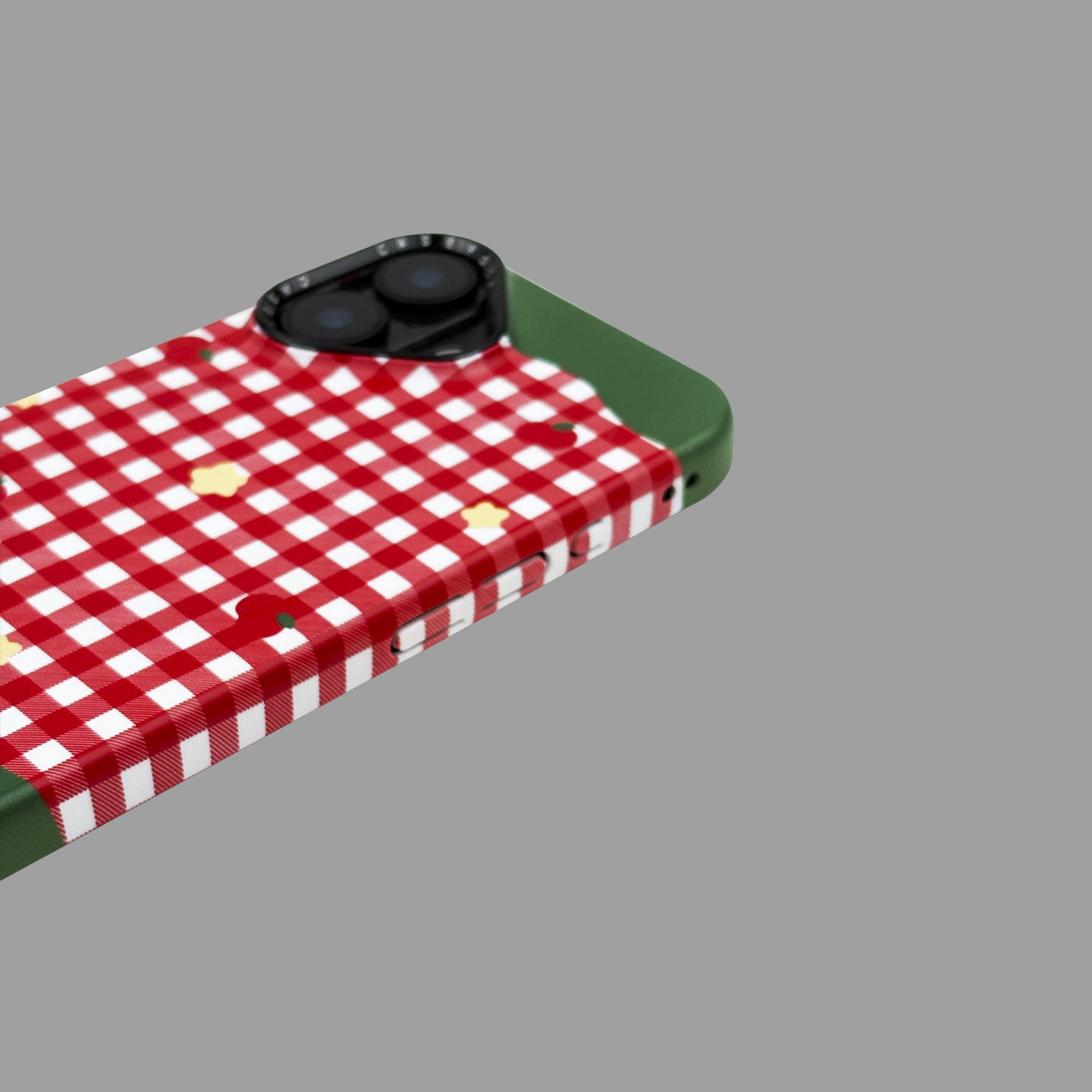 取り外し可能なスタンド付きギンガム MagSafe iPhone ケース