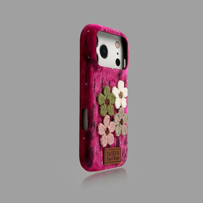 Cute Crochet Flower Design iPhone Case SEACASE