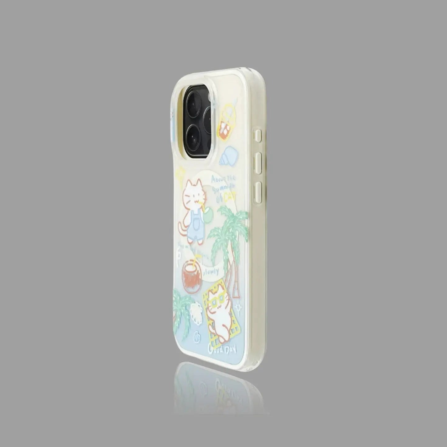Happy Day & Summer Cat Design iPhone Case SEACASE