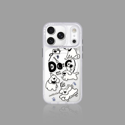 Hand-Drawn Line Style Cat and Dog Pattern Series SEACASE