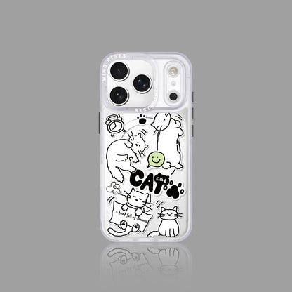 Hand-Drawn Line Style Cat and Dog Pattern Series SEACASE