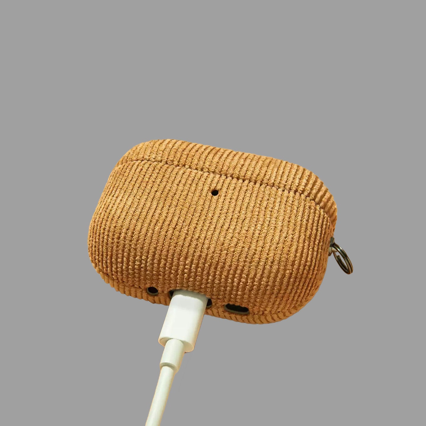コーデュロイ AirPods ケース（メタルフック付き）