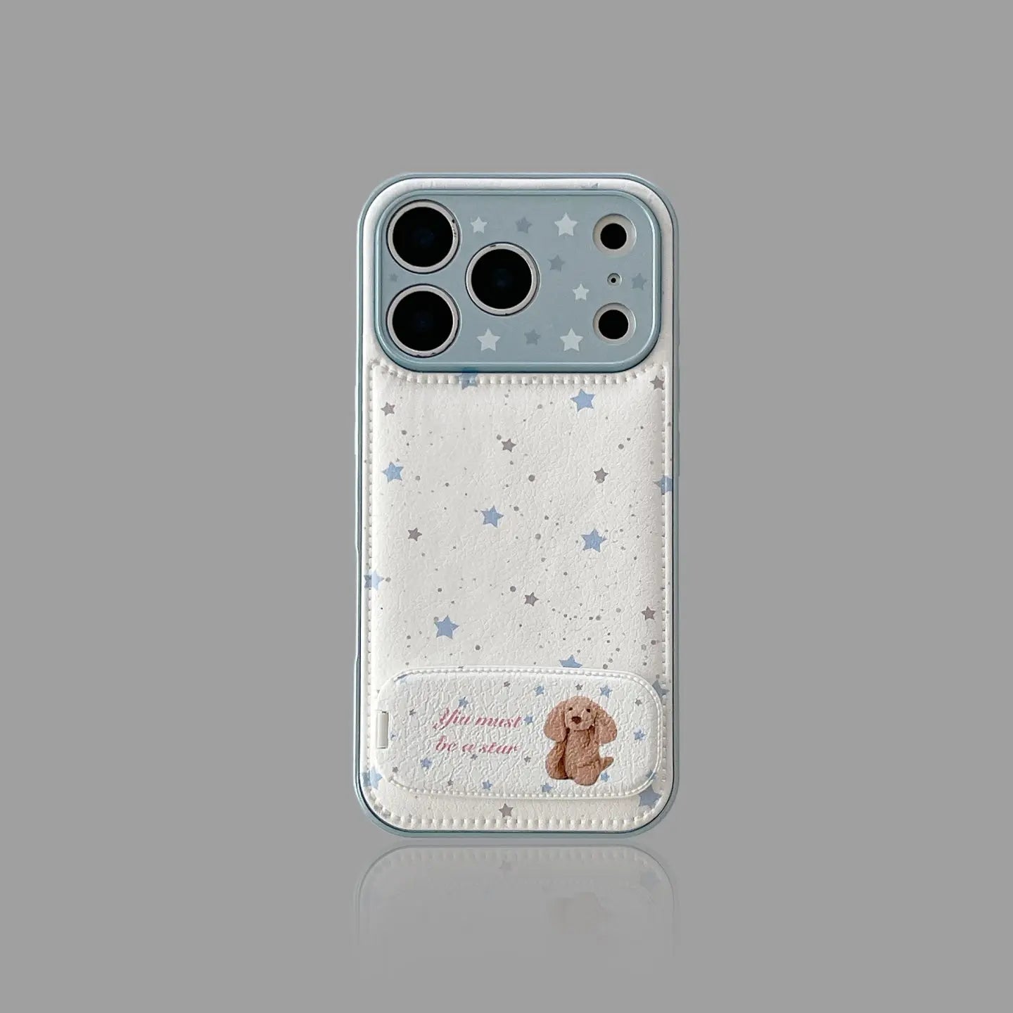 Star Print Leather iPhone Case with Animal Pattern Stand SEACASE