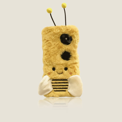 Adorable Fuzzy Bumblebee Phone Case for Samsung Flip7/6/5/4/3