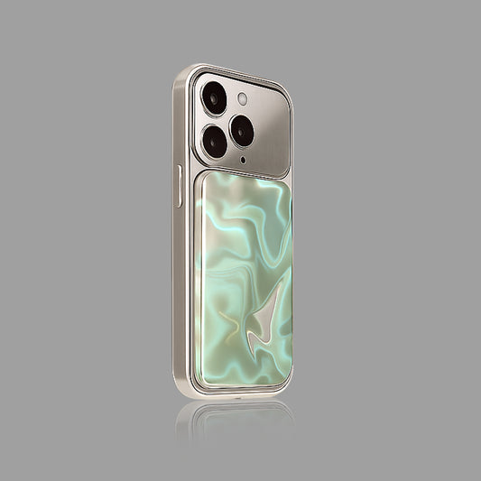 Gradient Mint Green/ Silver Water Ripple Phone Case