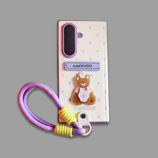 Samsung Z Fold7 Bear Polka Dot Case