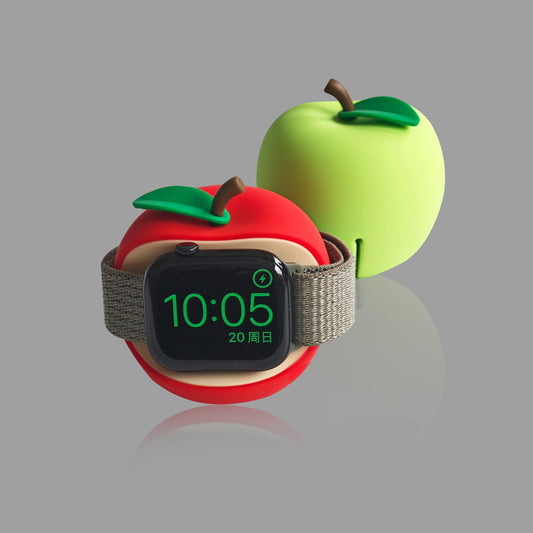 Cute Apple-Shaped Silicone Charging Stand for iWatch - Adorable & Functional