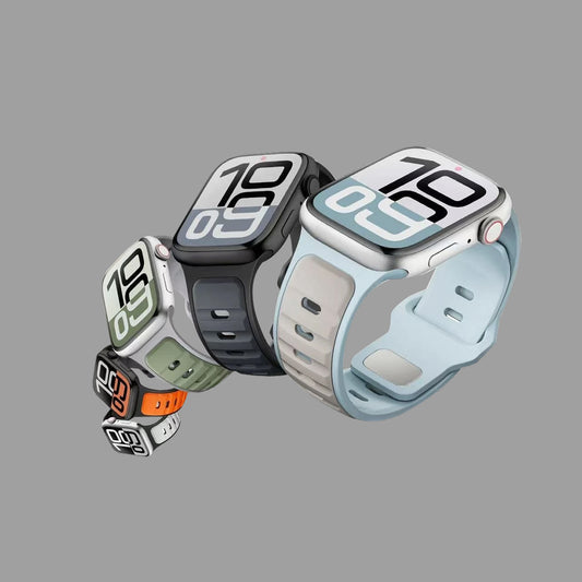 Soft Dual-Color Silicone Watch Band for Apple Watch