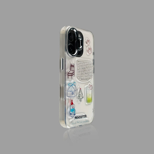Clear iPhone Case with Snowman Design 12~17