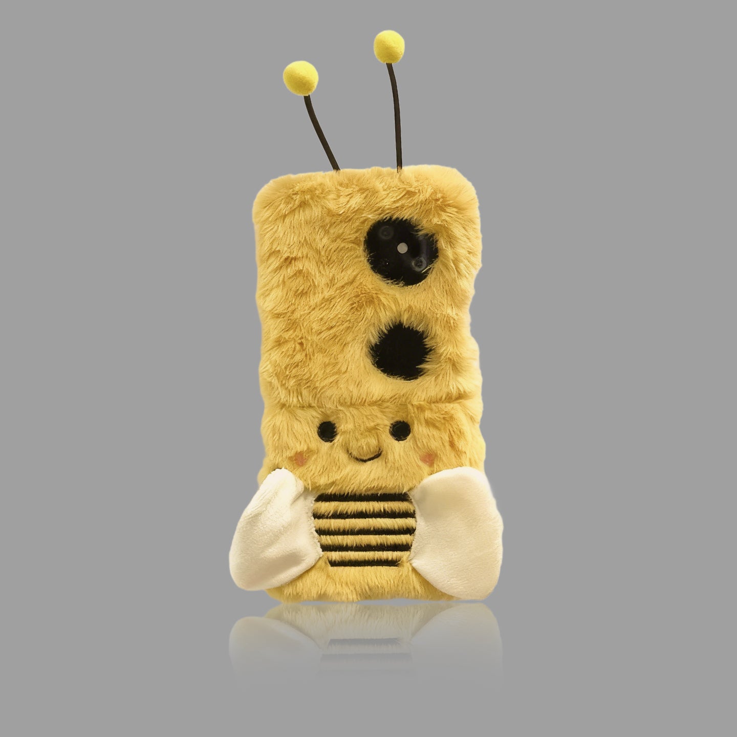 Adorable Fuzzy Bumblebee Phone Case for Samsung Flip7/6/5/4/3