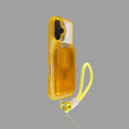 Frosted Matte Transparent iPhone Case with Magnetic Card Holder