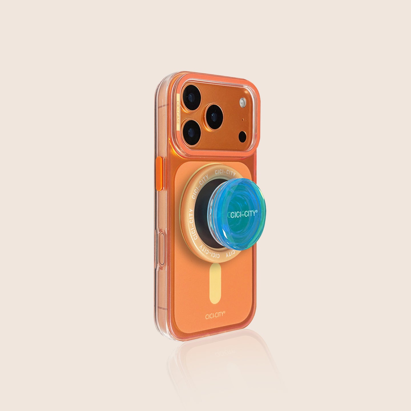 虹色に輝くマカロン iPhone ケース - MagSafe 対応