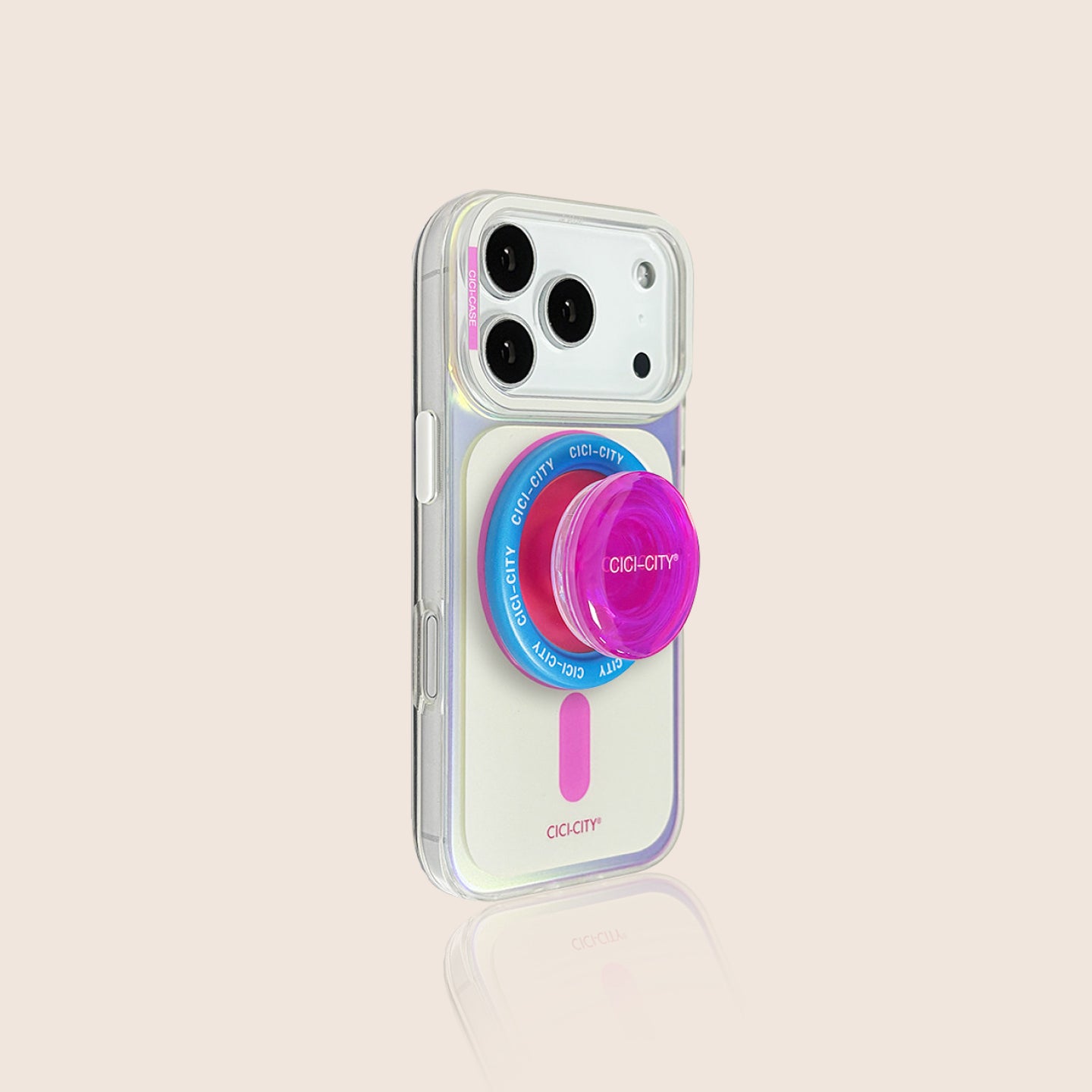 虹色に輝くマカロン iPhone ケース - MagSafe 対応