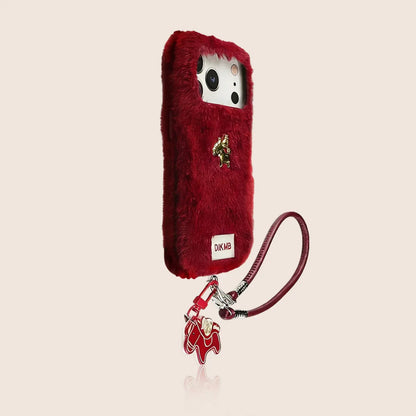 Red Fluffy Plush iPhone Case – Cute Pony SEACASE