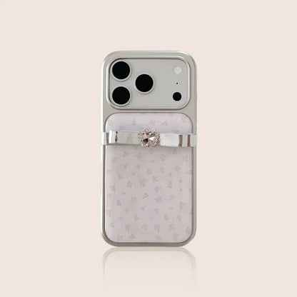 Pink Floral Heart Rhinestone iPhone Case Gentle Style SEACASE