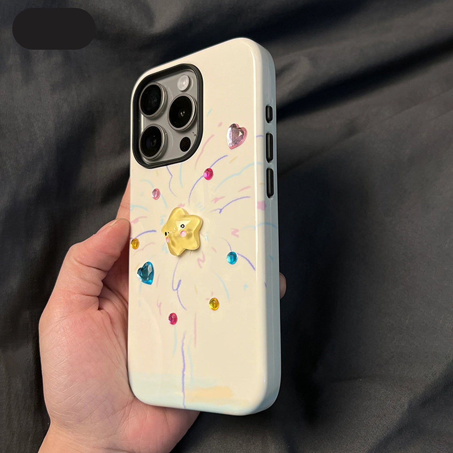 ベージュ花火星iPhoneケース